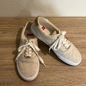 Levi's Women's Beige and white Casual Sneakers